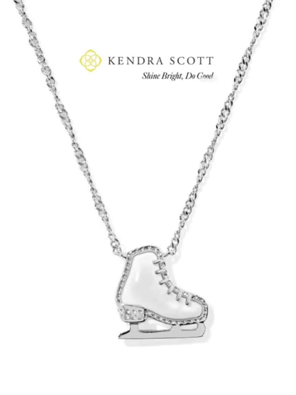 Kendra Scott Ice Skate Silver Short Pendant Necklace